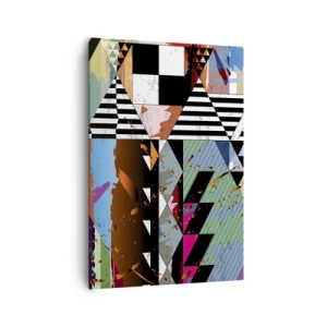 Impression sur toile - Image sur toile - Composition géométrique abstraite aux couleurs vives - 70x100cm - Géométrique et organique - Décoration murale moderne pour le salon et la chambre ARTTOR