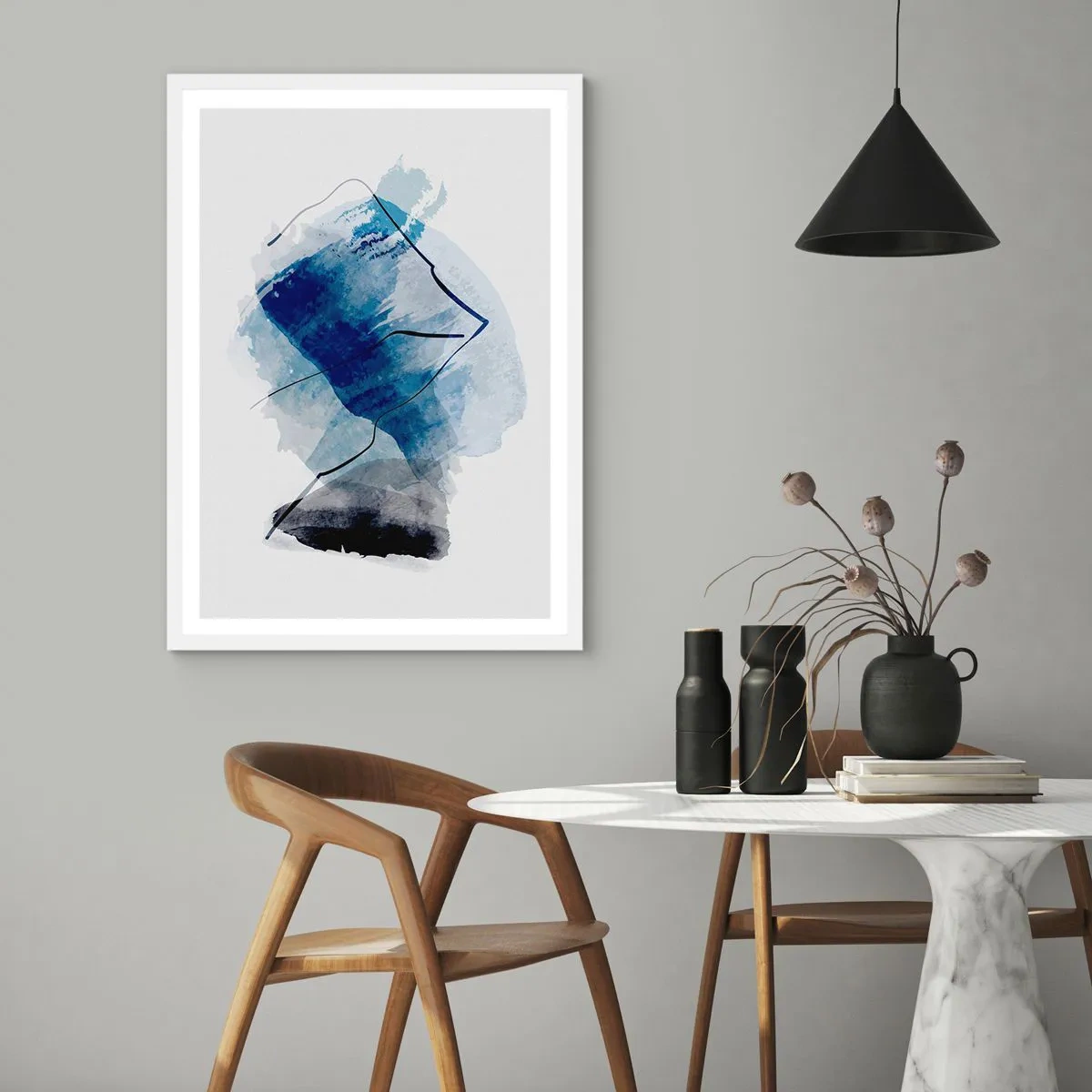 Affiche dans un cadre blanc - Poster - Montagne de glace - 40x50 cm