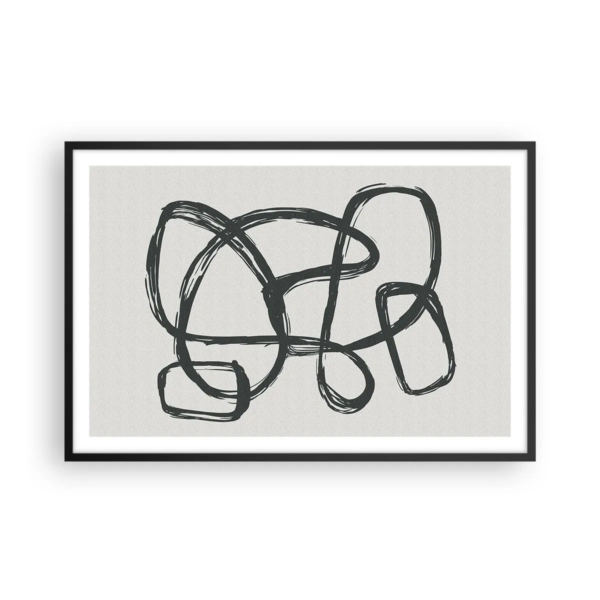 Affiche dans un cadre noir - Poster - Abstraction en boucle - 91x61 cm