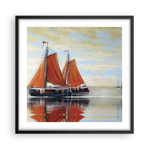 Affiche dans un cadre noir - Poster - He, navigue, marin - 50x50 cm