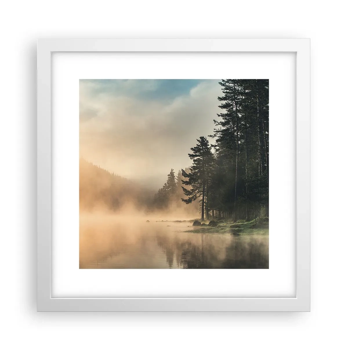 Affiche dans un cadre blanc - Poster - Naissance du jour - 30x30 cm