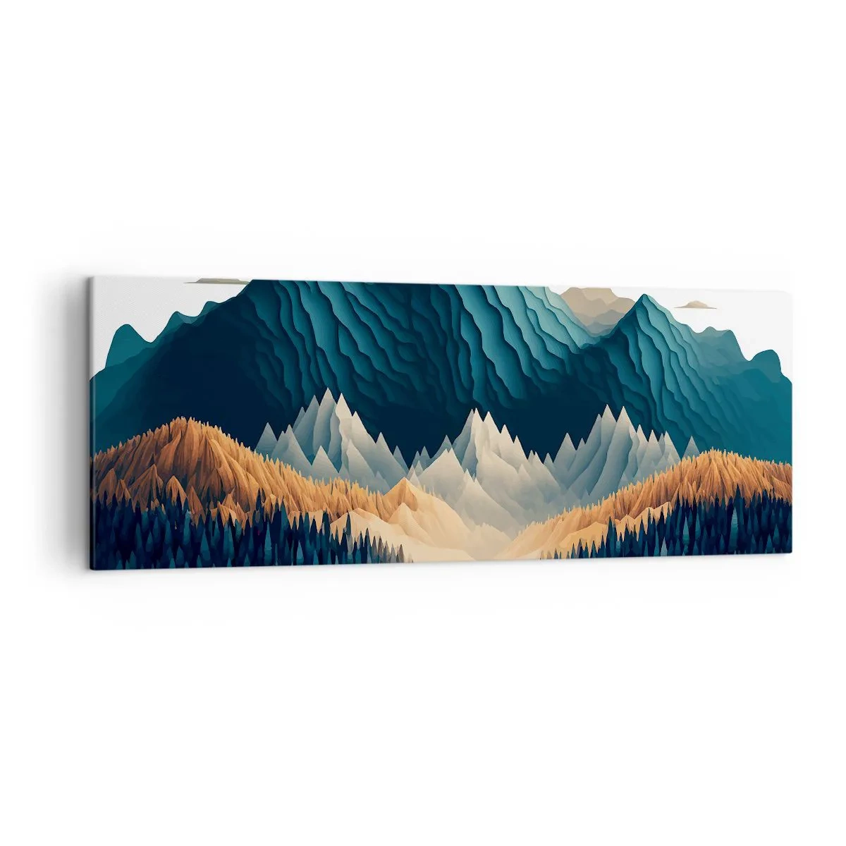 Impression sur toile - Image sur toile - Montagnes pittoresques sur le lac au coucher du soleil - 140x50cm - Paysage de montagne parfait - Décoration murale moderne pour le salon et la chambre ARTTOR