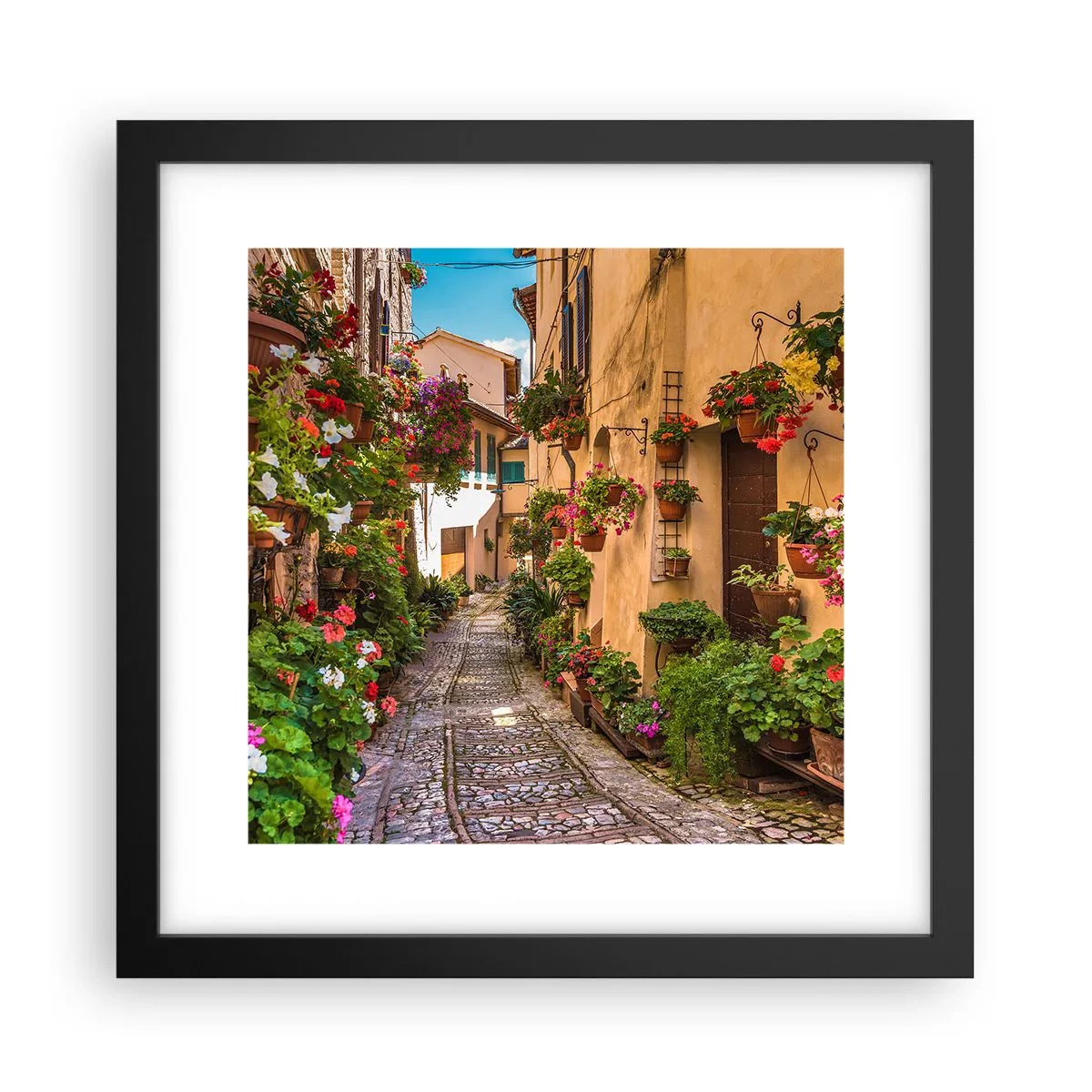 Affiche dans un cadre noir - Poster - Ruelle italienne - 30x30 cm