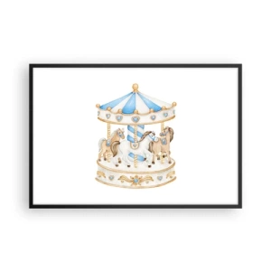 Affiche dans un cadre noir - Poster - Douce enfance - 91x61 cm