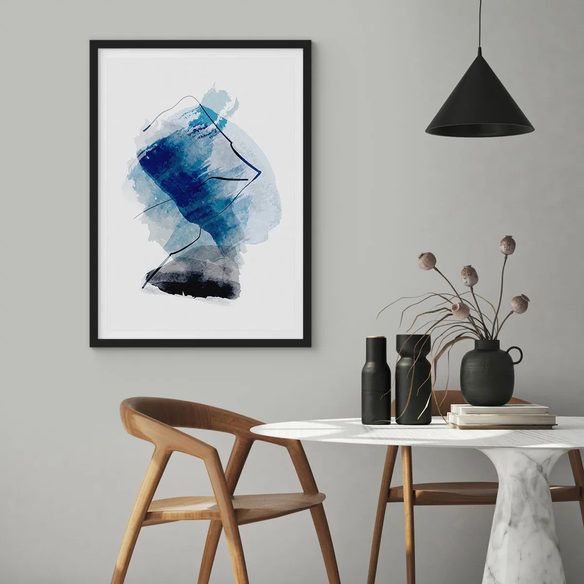 Affiche dans un cadre noir - Poster - Montagne de glace - 40x50 cm