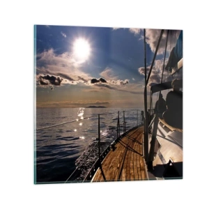 Impression sur verre - Image sur verre - Naviguer vers le soleil - 30x30 cm