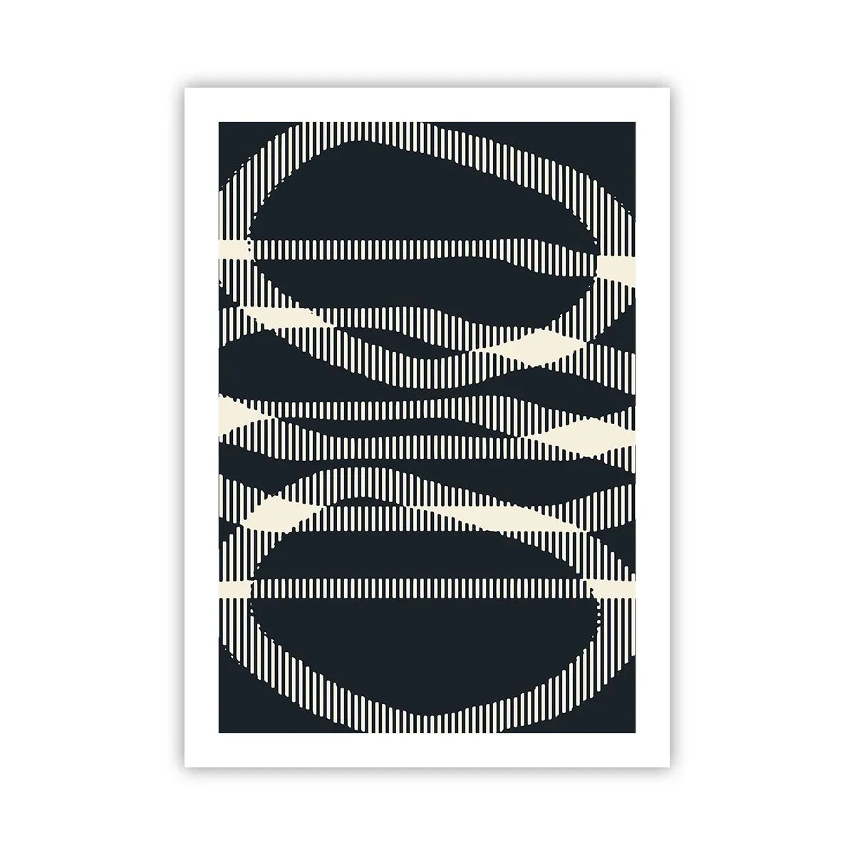 Affiche - Poster - Motif géométrique abstrait dans les tons de noir et blanc - 50x70cm - Une tentative de briser l'obscurité - Décoration murale moderne pour le salon et la chambre ARTTOR
