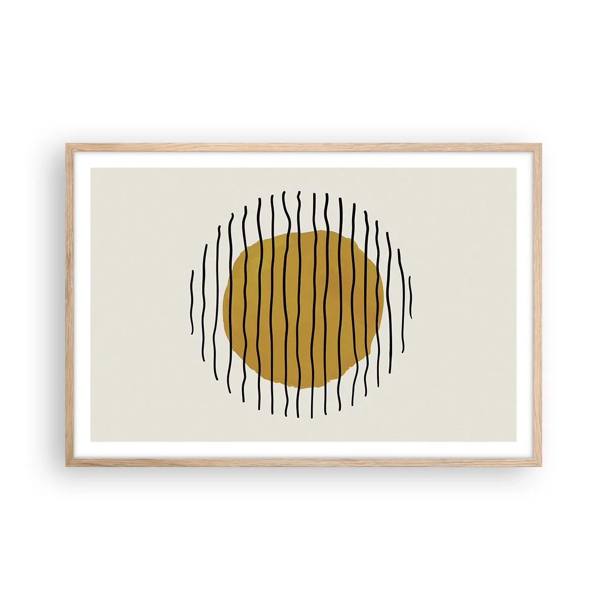 Affiche dans un chêne clair - Poster - Abstraction tremblante de chaleur - 91x61 cm