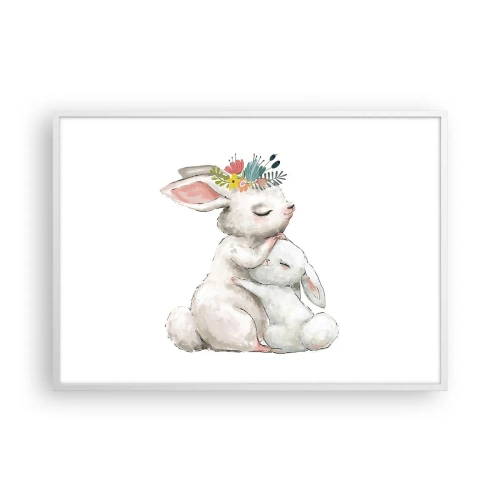 Affiche dans un cadre blanc - Poster - Maman irremplaçable - 100x70 cm