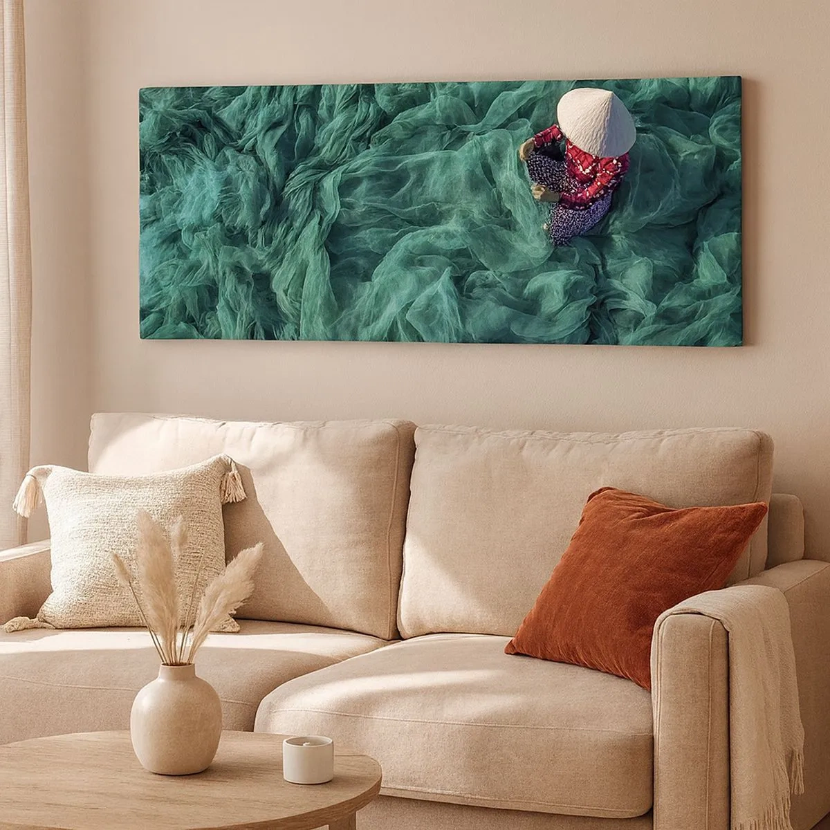 Impression sur toile - Image sur toile - Dans une mer de filet - 100x40 cm