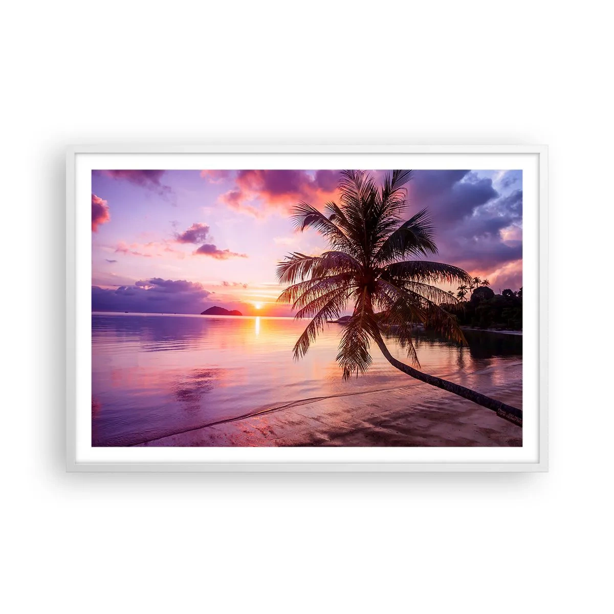 Affiche dans un cadre blanc - Poster - Le bonheur à l'horizon - 91x61 cm