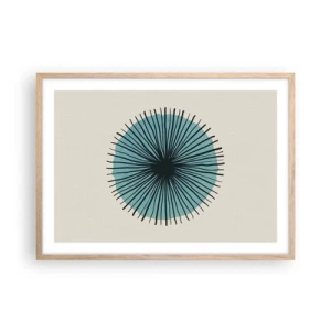 Affiche dans un chêne clair - Poster - Rayonnant dans l'azur - 70x50 cm