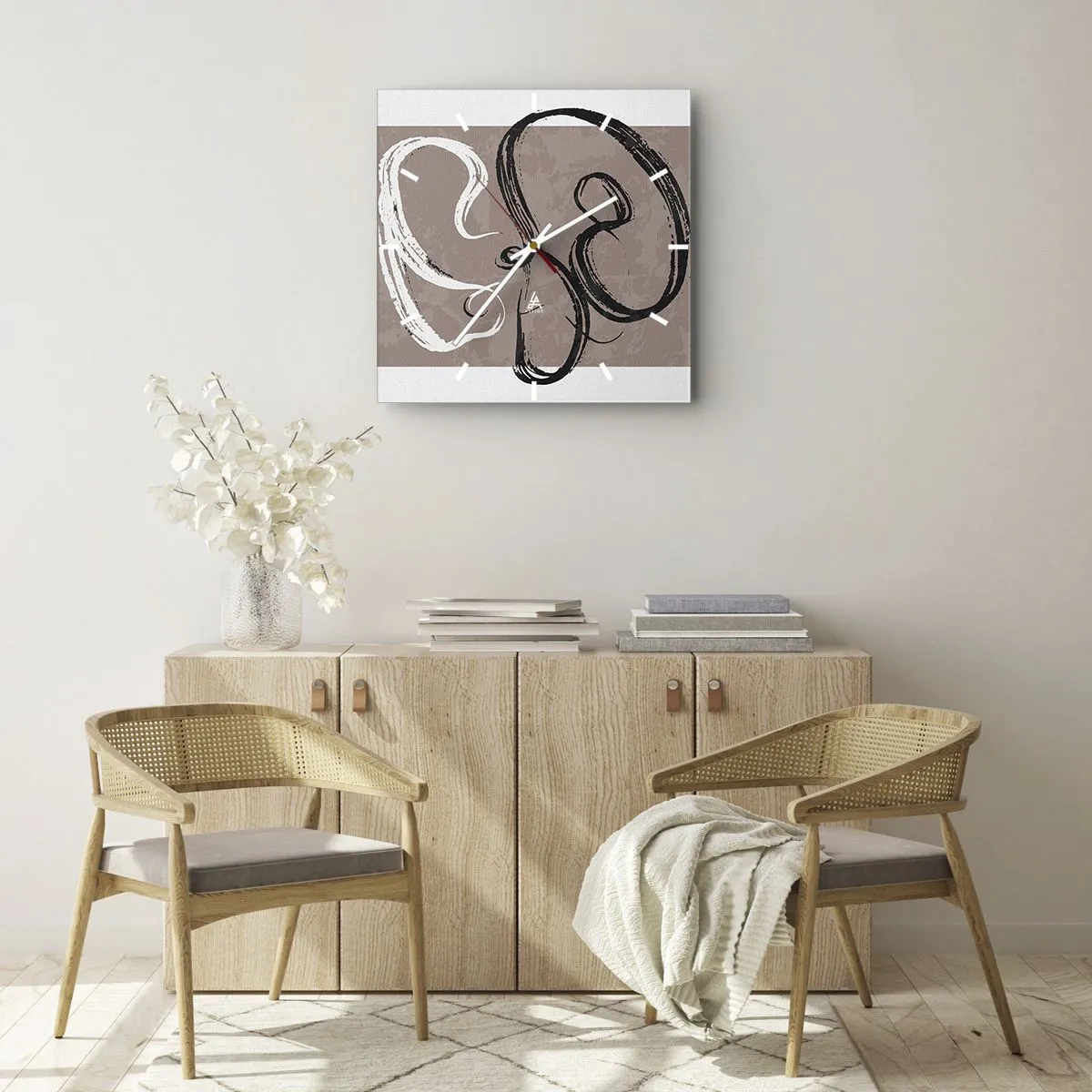 Horloge murale - Pendule murale - Composition – la recherche de la plénitude - 30x30 cm