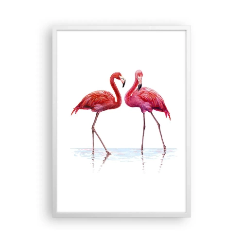 Affiche dans un cadre blanc - Poster - Rendez-vous rose - 50x70 cm