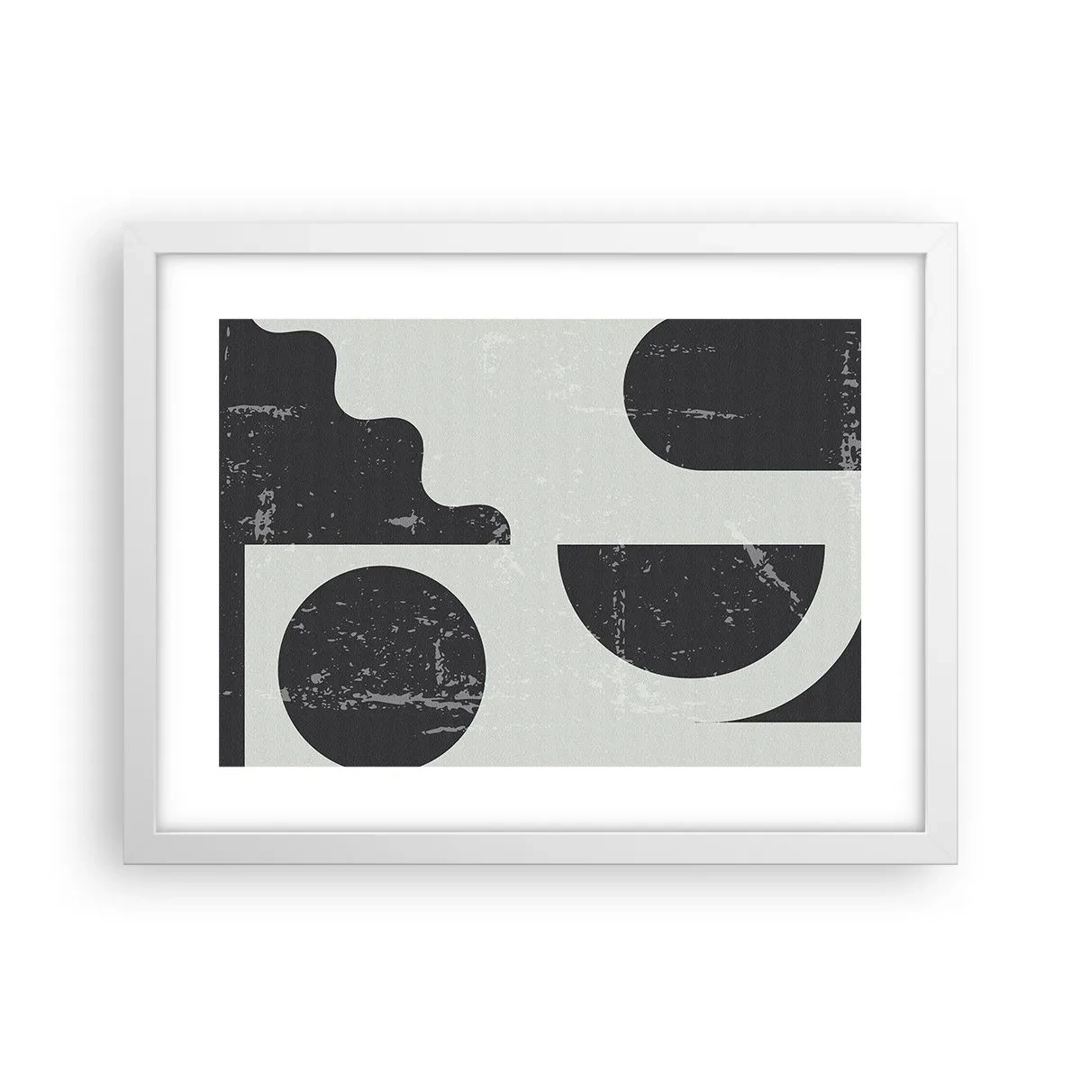 Affiche dans un cadre blanc - Poster - Composition dessus et dessous - 40x30 cm