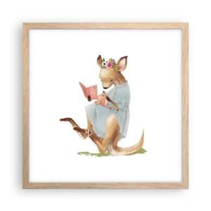 Affiche dans un chêne clair - Poster - Lis-moi maman - 40x40 cm