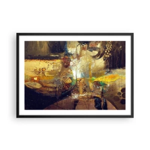 Affiche dans un cadre noir - Poster - Nature morte abstraite aux couleurs chaudes - 70x50cm - Froid, tiède, chaud - Décoration murale moderne pour le salon et la chambre ARTTOR