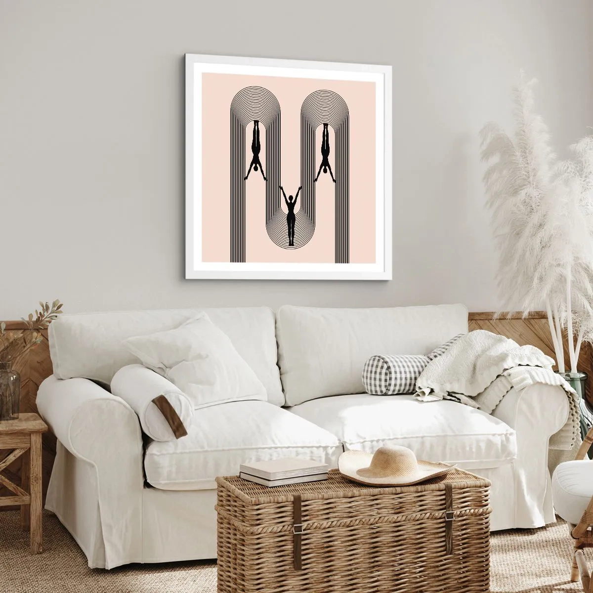 Affiche dans un cadre blanc - Poster - Les jambes en l’air - 50x50 cm