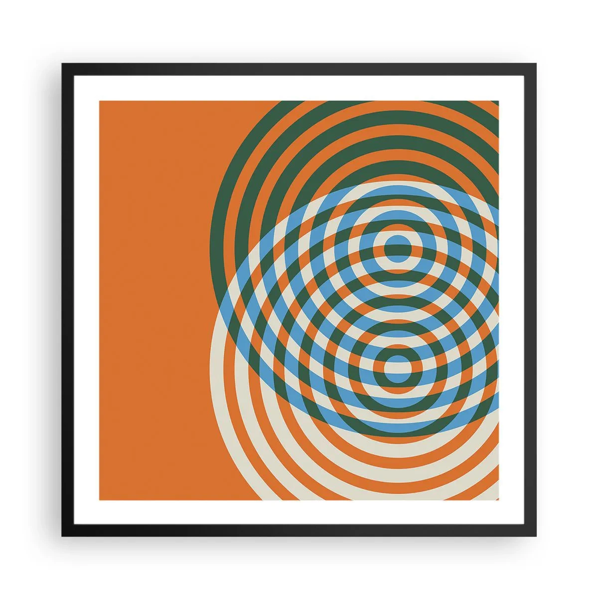 Affiche dans un cadre noir - Poster - Variation circulaire abstraite - 60x60 cm