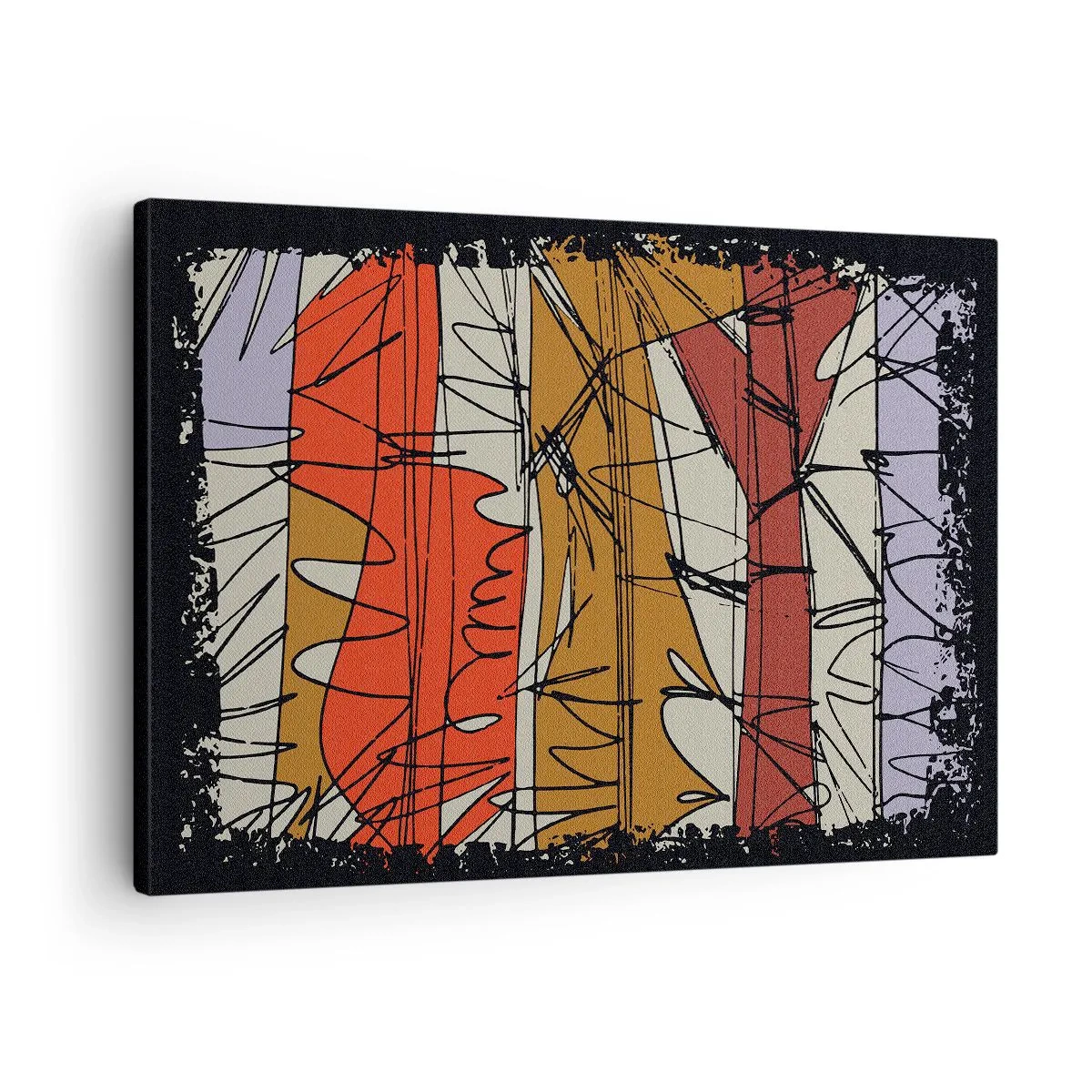 Impression sur toile - Image sur toile - Composition abstraite aux couleurs intenses - 70x50cm - Composition spontanée - Décoration murale moderne pour le salon et la chambre ARTTOR