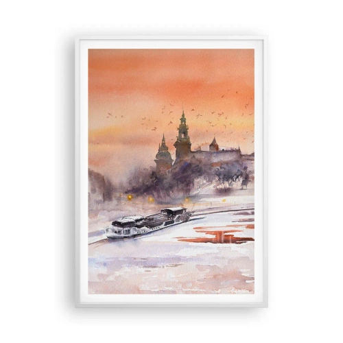 Affiche dans un cadre blanc - Poster - Coucher de soleil royal - 70x100 cm