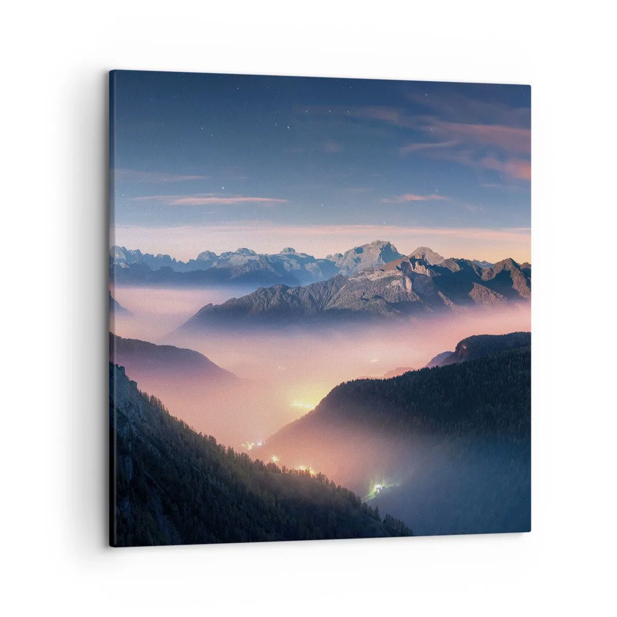 Impression sur toile - Image sur toile - Lumière dans les vallées - 50x50 cm