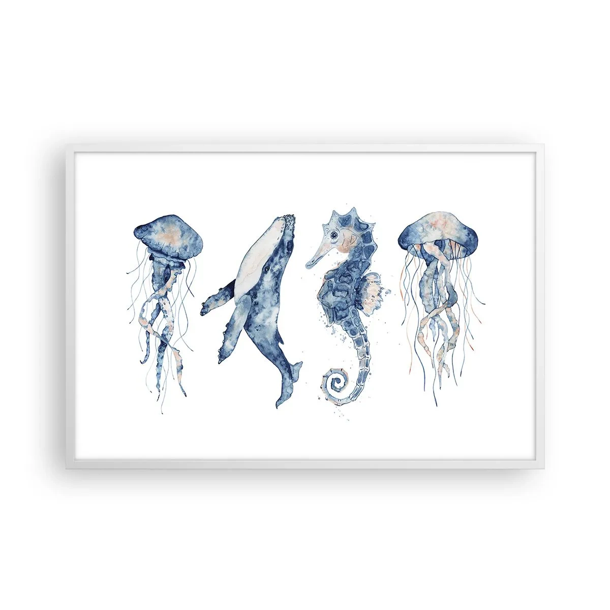 Affiche dans un cadre blanc - Poster - Merveilles de la mer - 91x61 cm