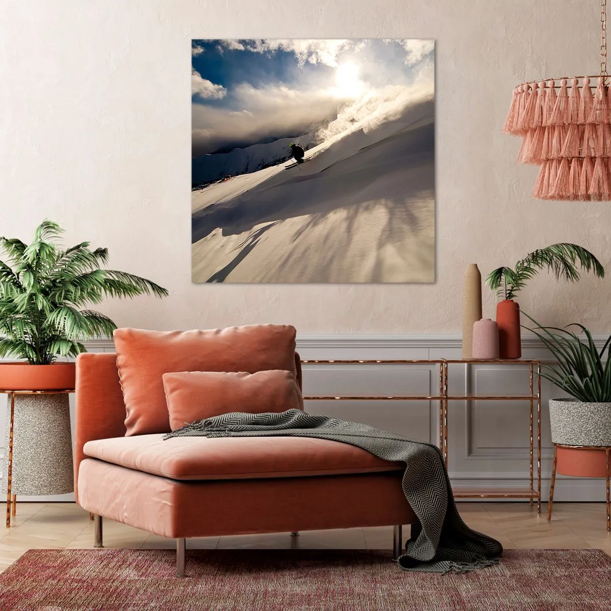 Impression sur toile - Image sur toile - Défi montagne accepté - 70x70 cm