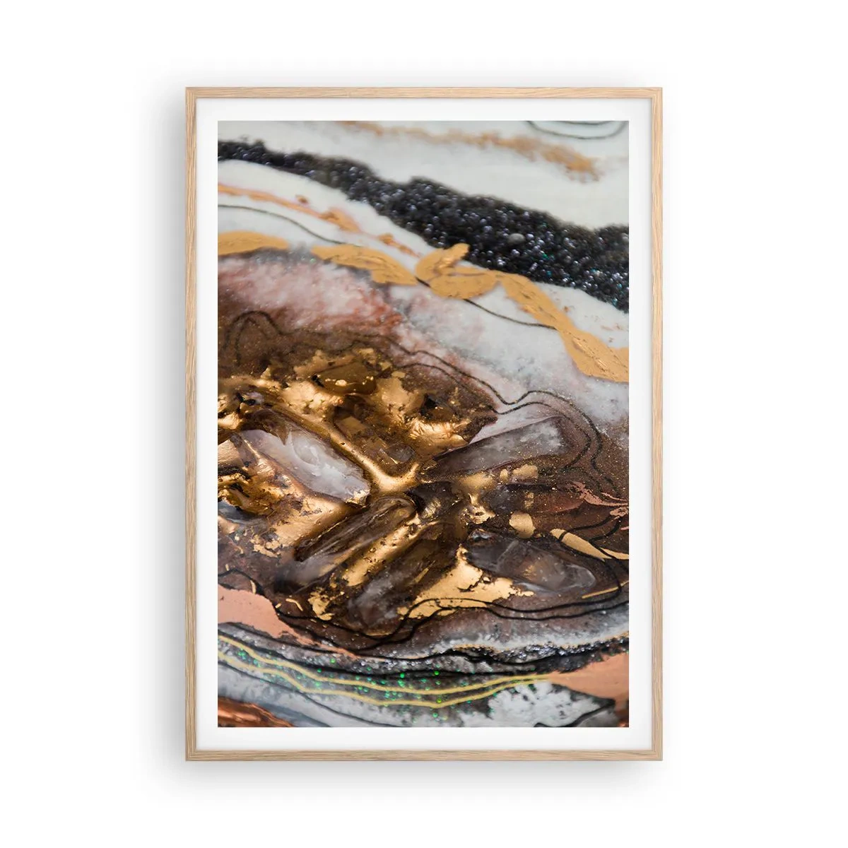 Affiche dans un chêne clair - Poster - Élément de la terre - 70x100 cm