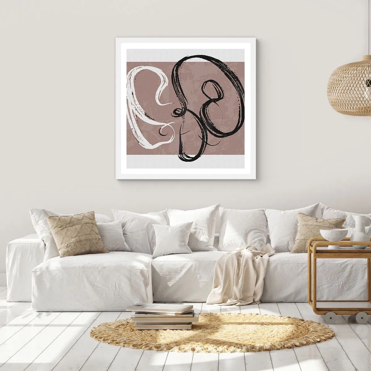 Affiche dans un cadre blanc - Poster - Composition – la recherche de la plénitude - 50x50 cm