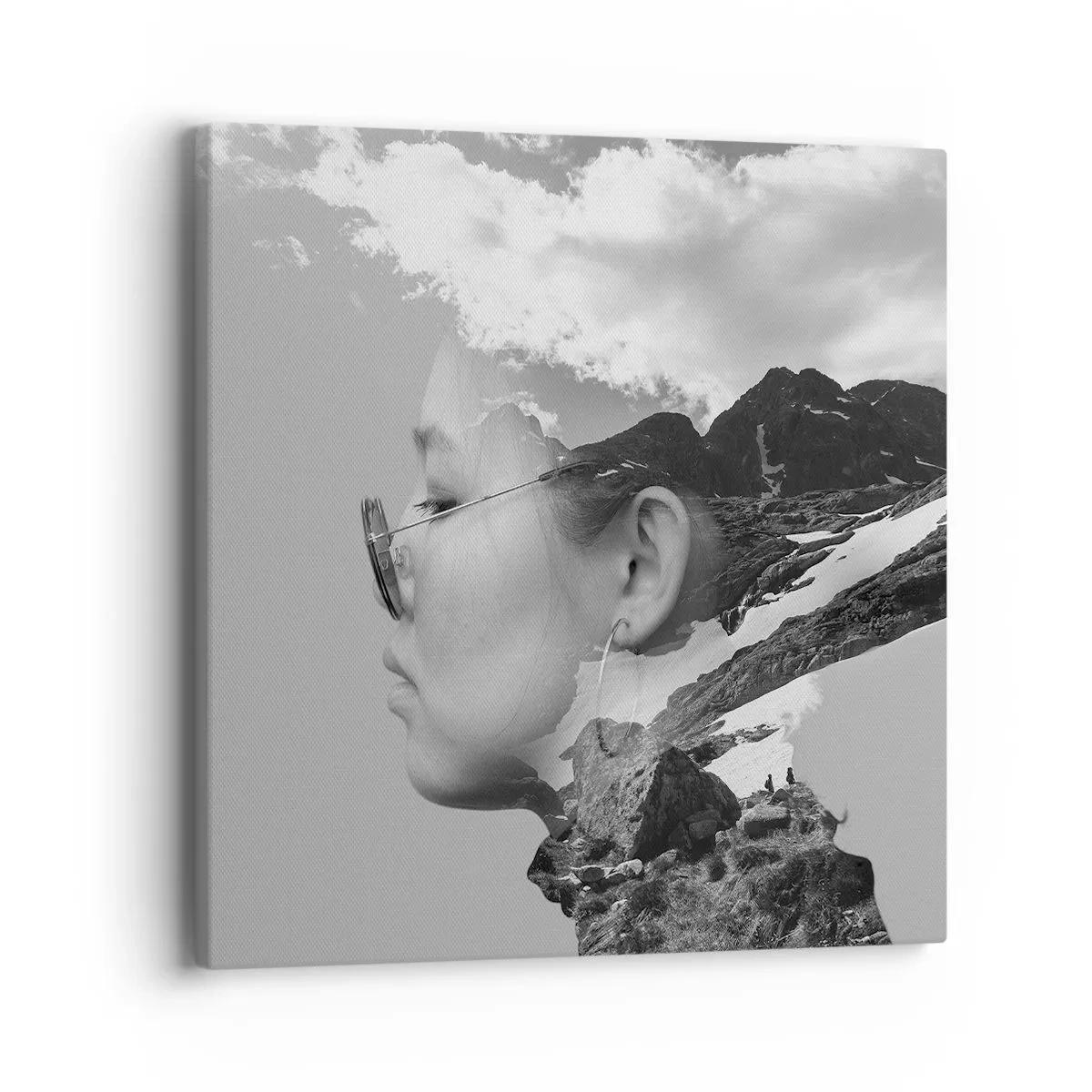 Impression sur toile - Image sur toile - Portrait de montagnes et nuages - 40x40 cm