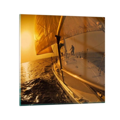Impression sur verre - Image sur verre - Une soirée en por après une journée haute en couleurs - 70x70 cm