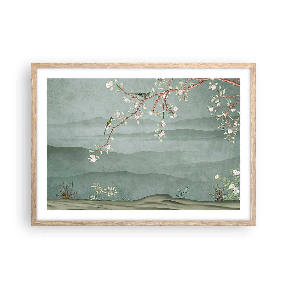 Affiche dans un chêne clair - Poster - Printemps oh c'est toi - 70x50 cm