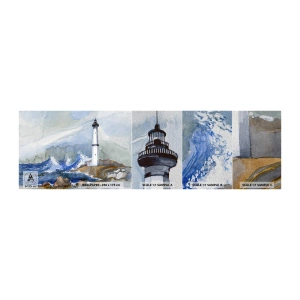Échantillon de Papier Peint Premium Sand - Contre l'obscurité et la tempête - Phare, Paysage, Océan - 100x30 cm