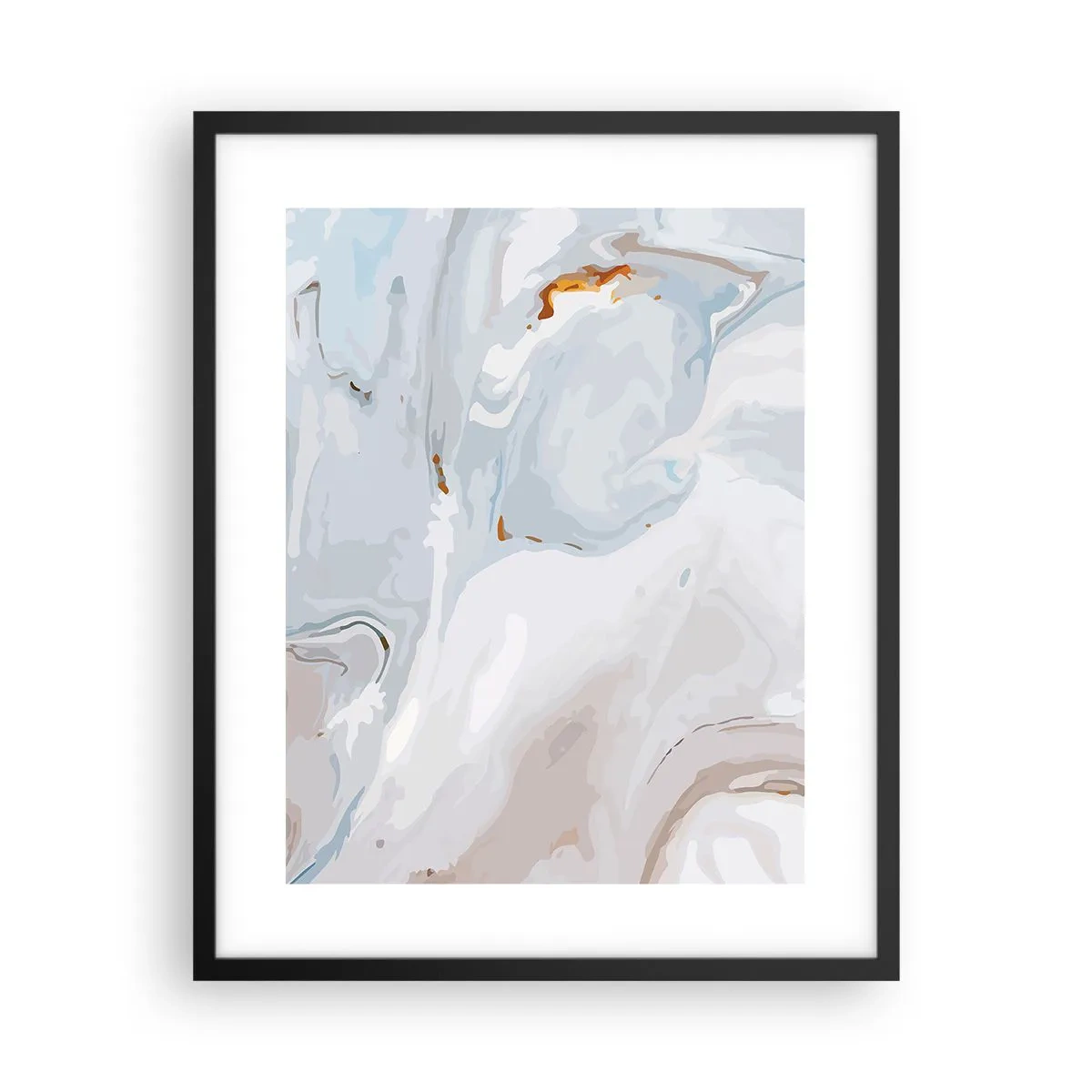 Affiche dans un cadre noir - Poster - Blanc surélevé - 40x50 cm