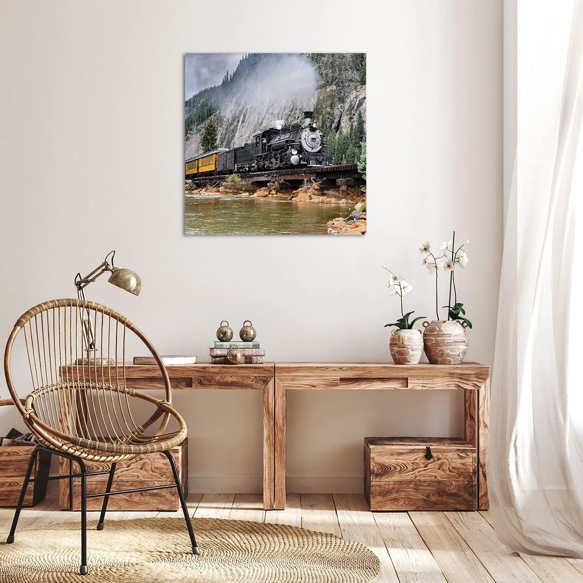 Impression sur toile - Image sur toile - Et lui jusqu'où? Jusqu'où? - 70x70 cm