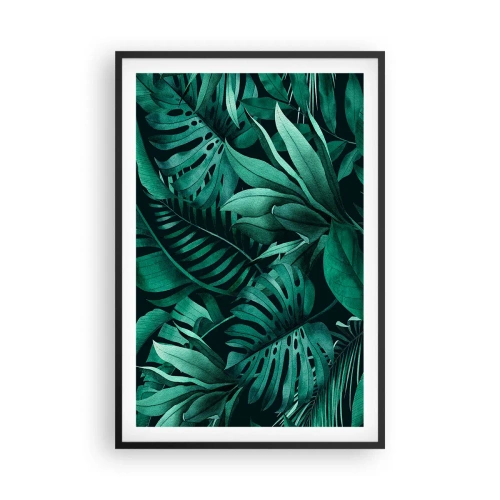 Affiche dans un cadre noir - Poster - Profondeur du vert tropical - 61x91 cm