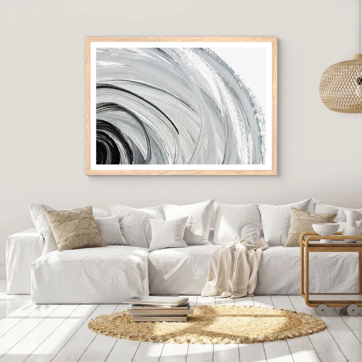 Affiche dans un chêne clair - Poster - Composition orbitale - 70x50 cm