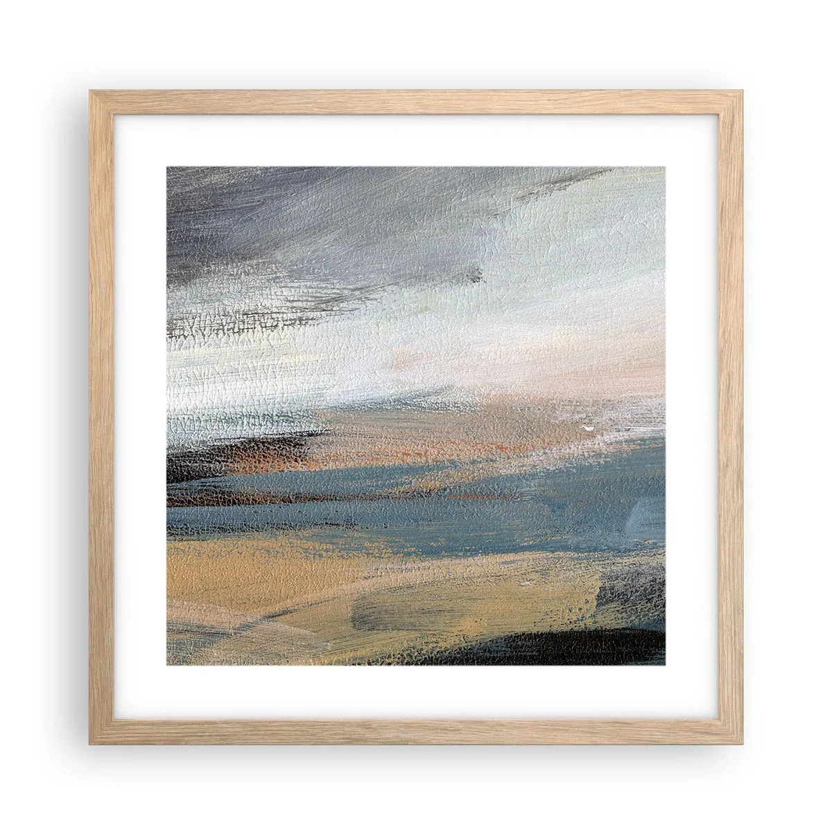Affiche dans un chêne clair - Poster - Abstraction : paysage nordique - 40x40 cm
