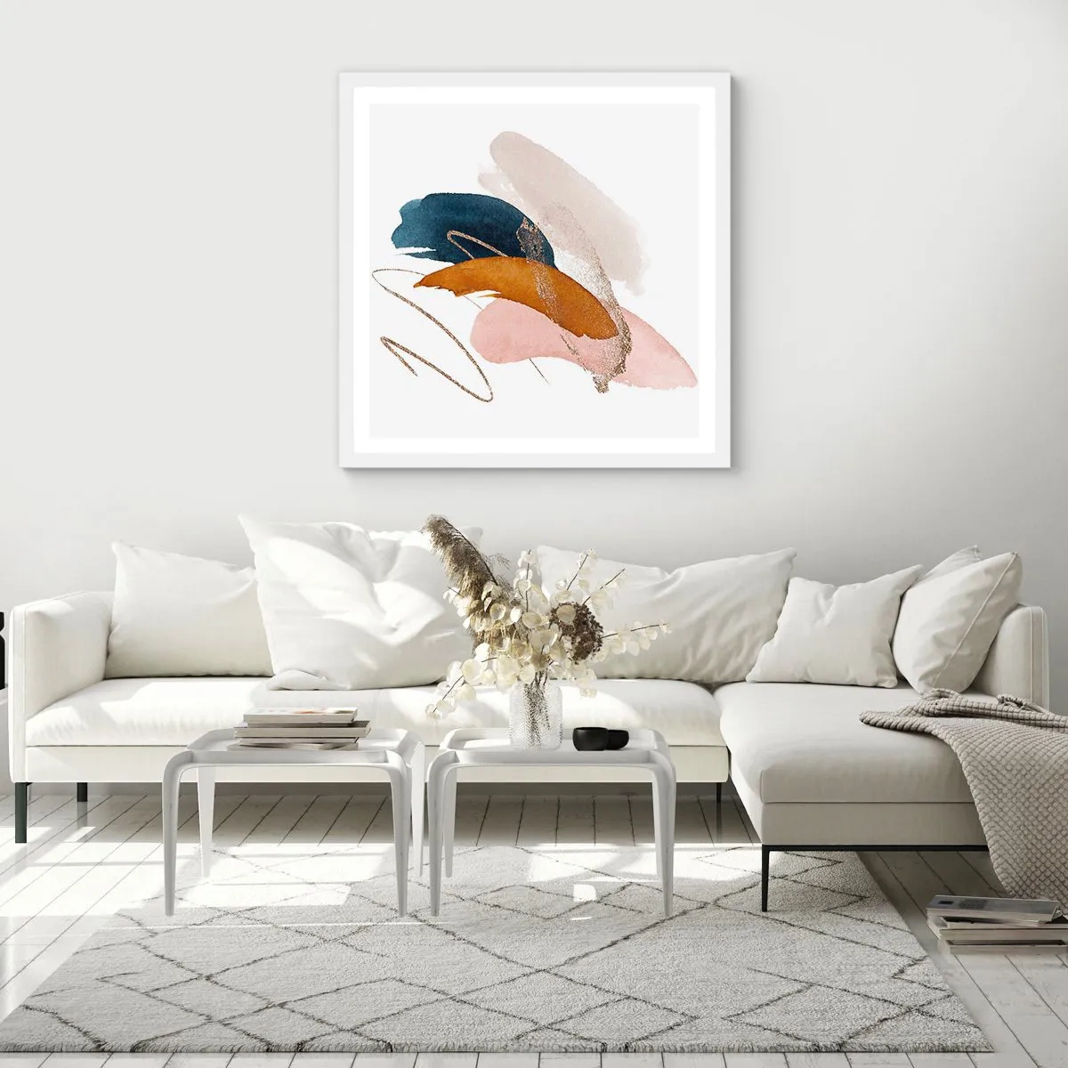 Affiche dans un cadre blanc - Poster - Composition ailée - 40x40 cm