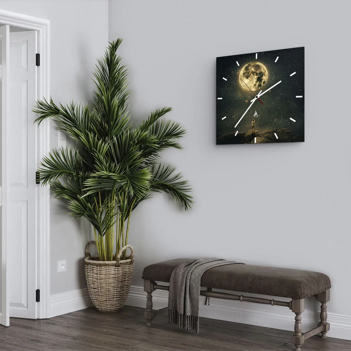 Horloge murale - Pendule murale - Celui qui a volé la lune - 40x40 cm