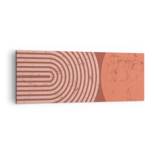 Impression sur toile - Image sur toile - Motifs géométriques dans des tons de terre cuite sur un fond vintage - 140x50cm - Une relation proche - Décoration murale moderne pour le salon et la chambre ARTTOR