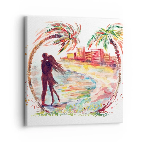 Impression sur toile - Image sur toile - Vacances romantiques - 30x30 cm