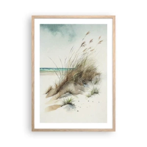 Affiche dans un chêne clair - Poster - Recouvert de sable - 50x70 cm