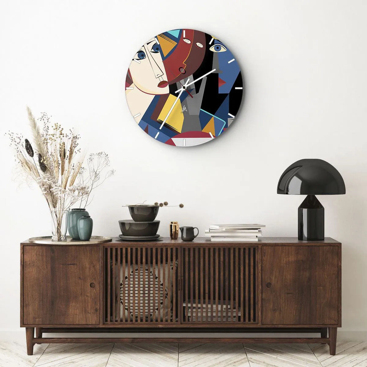 Horloge murale - Pendule murale - Une conversation entre cubistes - 30x30 cm