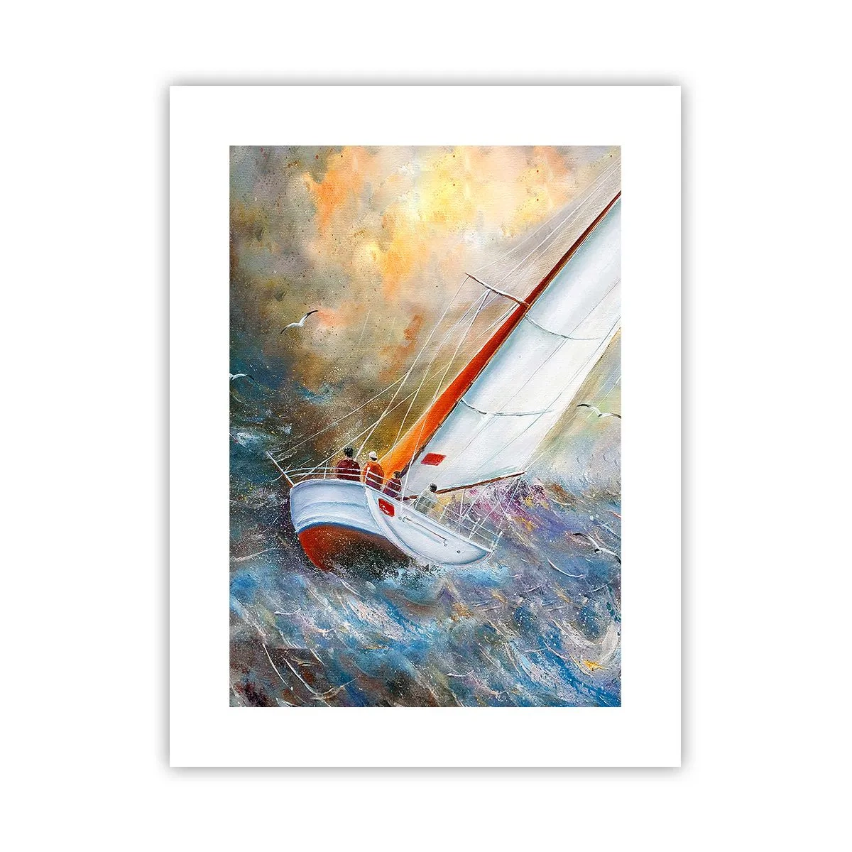Affiche - Poster - Concourir sur les vagues - 30x40 cm