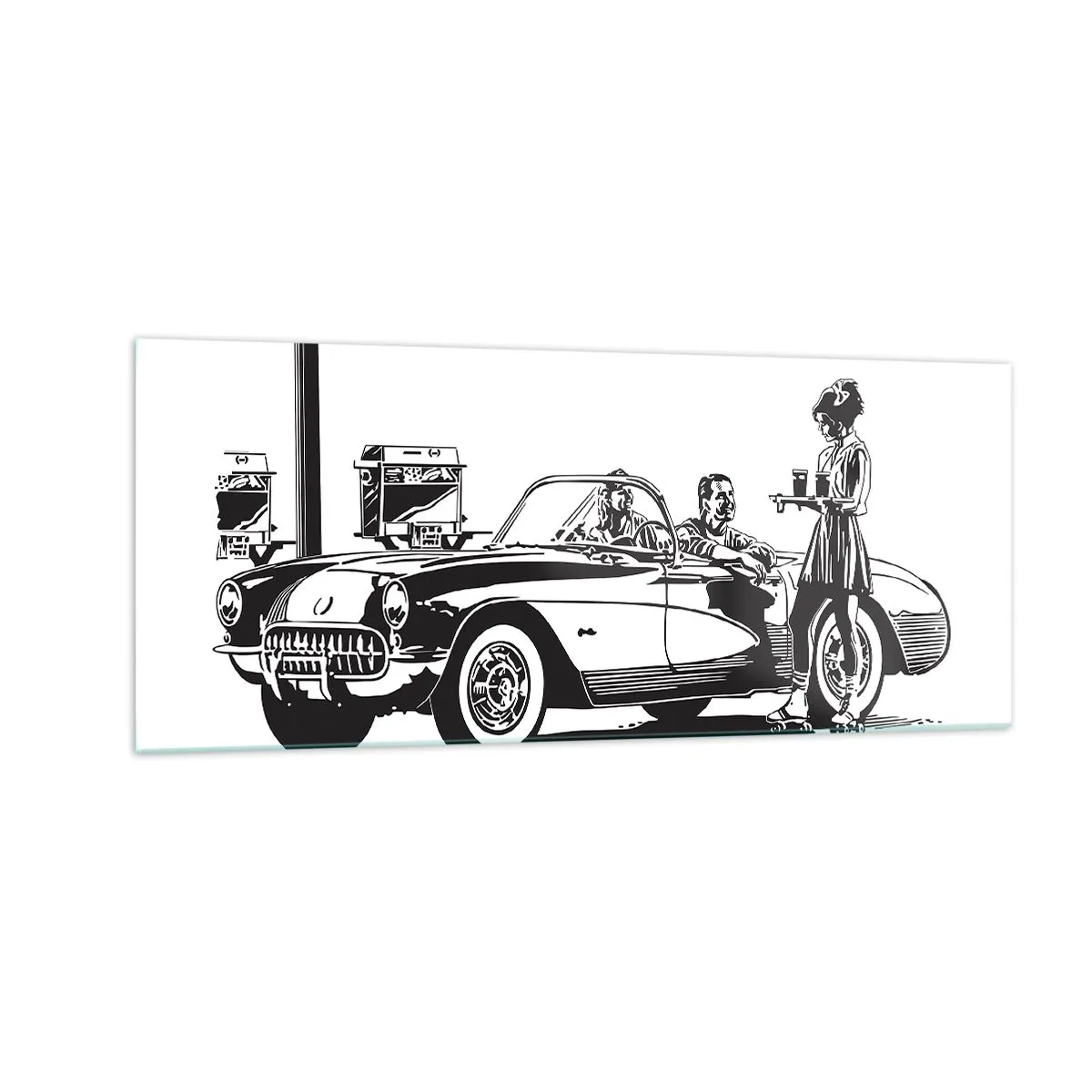 Impression sur verre - Image sur verre - 60's - Amérique insouciante - 100x40 cm