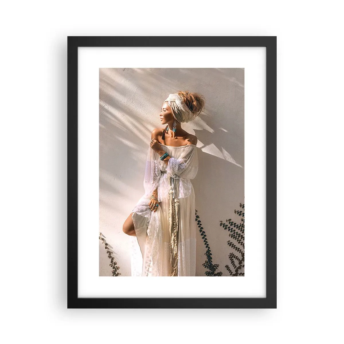 Affiche dans un cadre noir - Poster - Le soleil et la fille - 30x40 cm