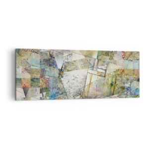 Impression sur toile - Image sur toile - Abstraction colorée avec des formes et des lignes géométriques - 140x50cm - Remaniement géométrique - Décoration murale moderne pour le salon et la chambre ARTTOR