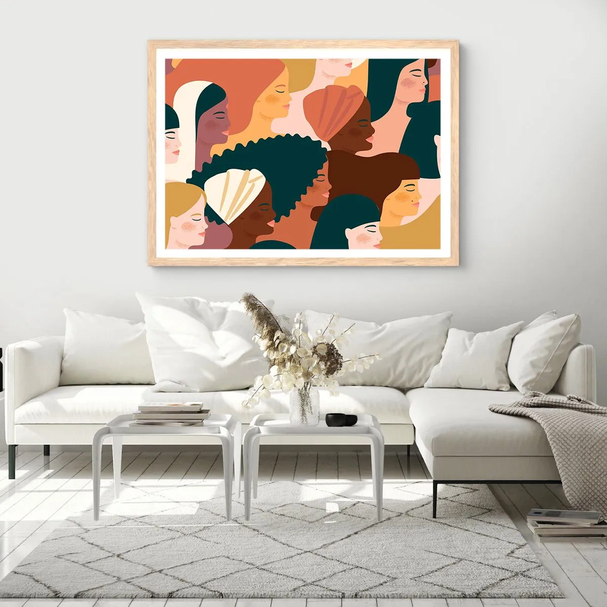 Affiche dans un chêne clair - Poster - Uniquement la féminité - 40x30 cm